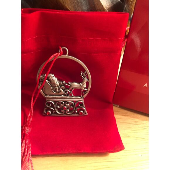 Avon Collectible Pewter Christmas Ornament_ Santa's Midnight Sleigh Ride - Picture 8 of 13